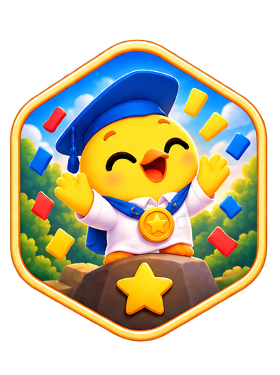 Treatment Complete badge: Dr. Cooper celebrating a completed treatment.